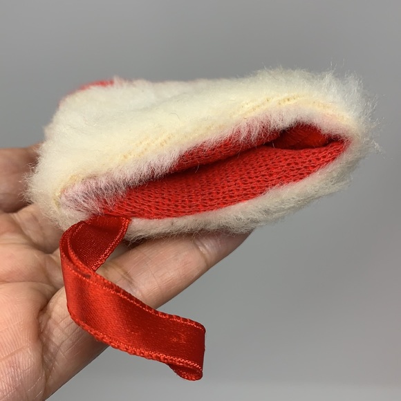 Red Santa Claus small Christmas stocking vintage - Picture 10 of 11